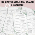 Jeu Je n'ai jamais à imprimer - Eucalyptus - 100 Cartes pour adultes PDF