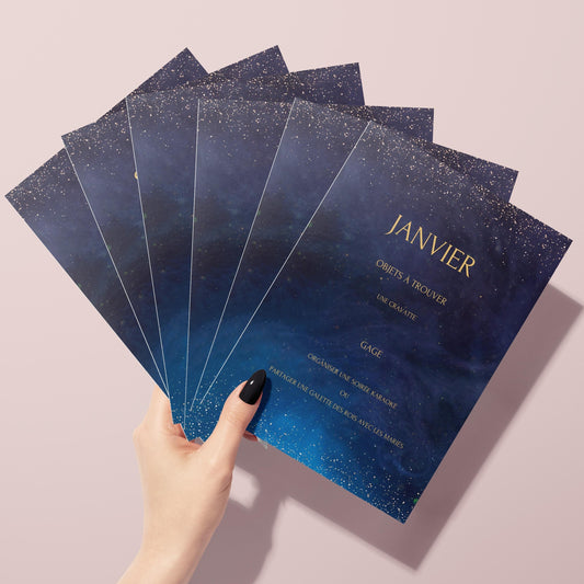 Jeu des 12 mois personnalisable - Activité idéale pour un mariage - Jeux mariage Français - Animations de table mariage