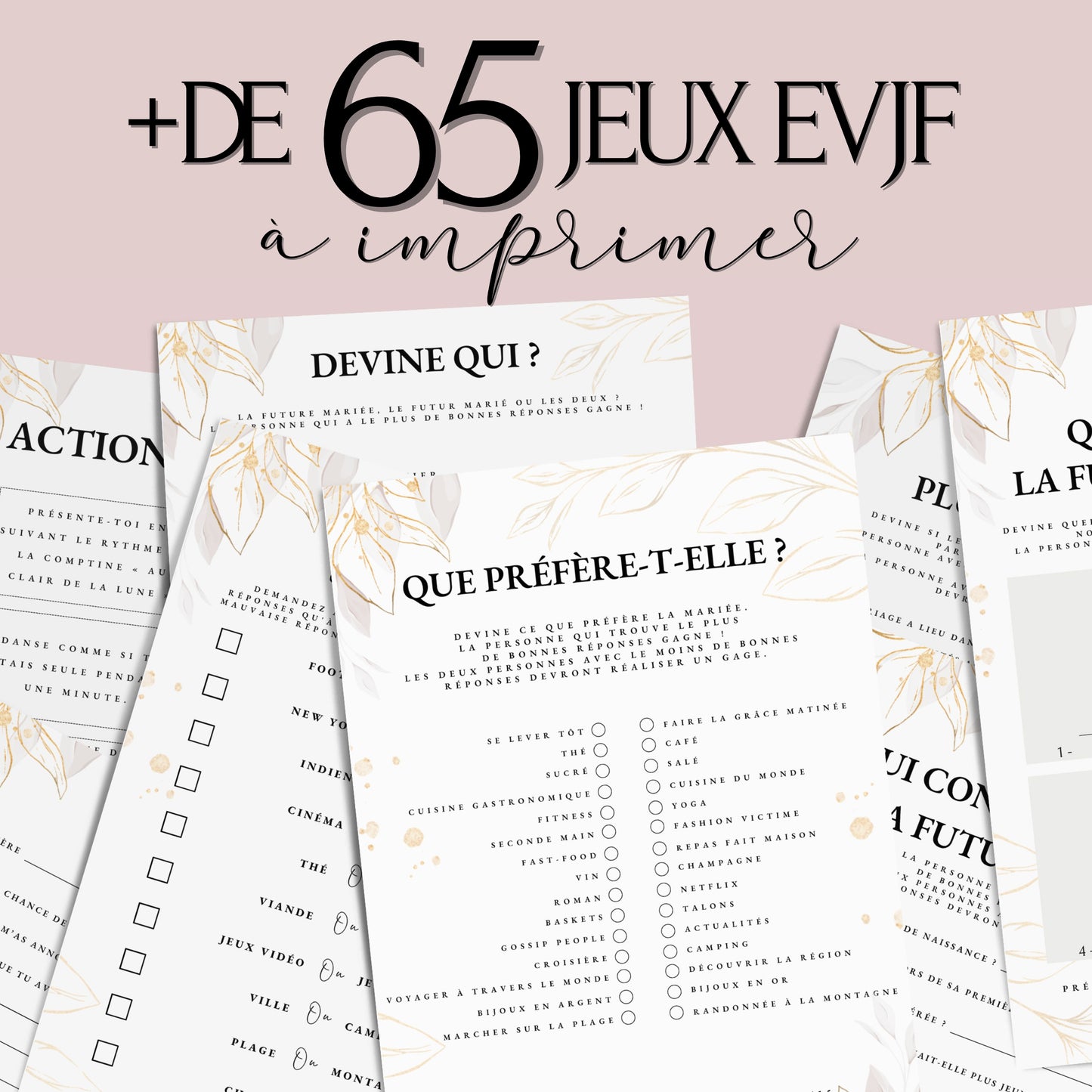 Jeux EVJF à domicile : 65 jeux imprimables pour un EVJF à la maison - Gages pour Evjf - Activités Evjf