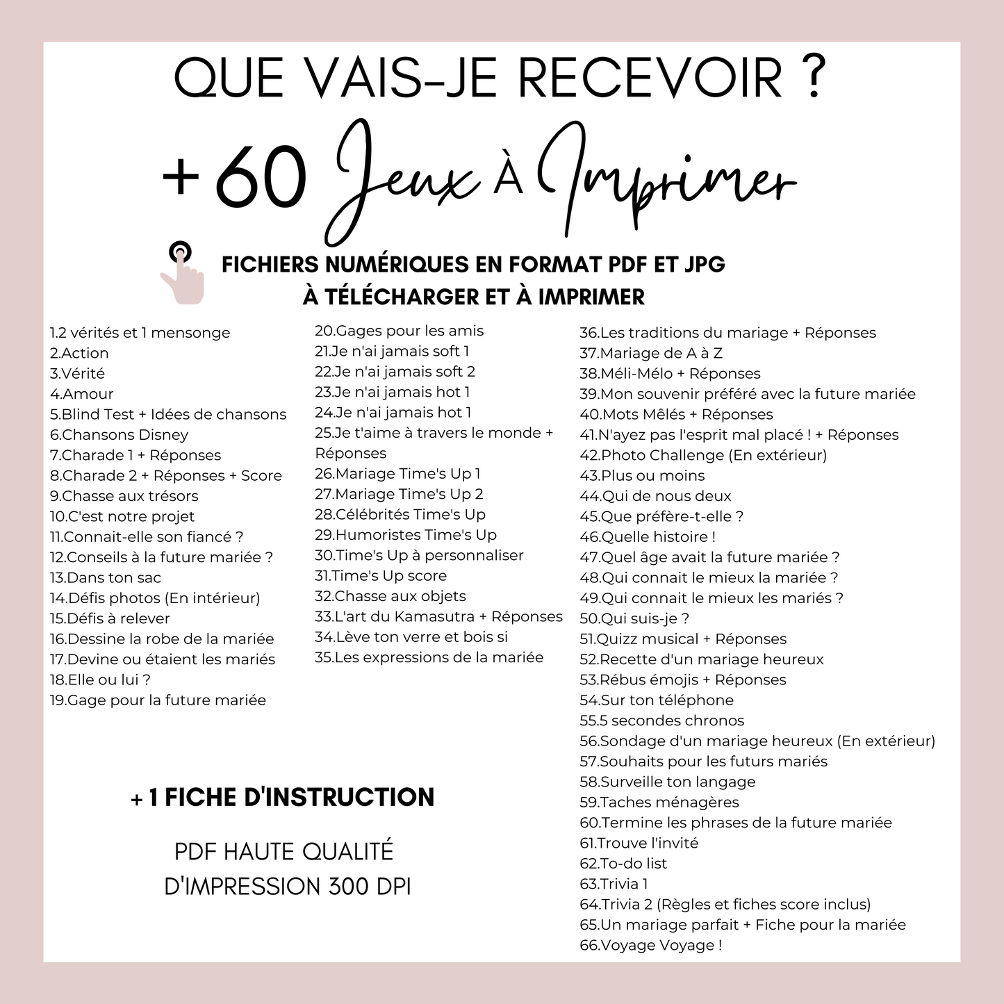 Jeux EVJF à domicile : 65 jeux imprimables pour un EVJF à la maison - Gages pour Evjf - Activités Evjf