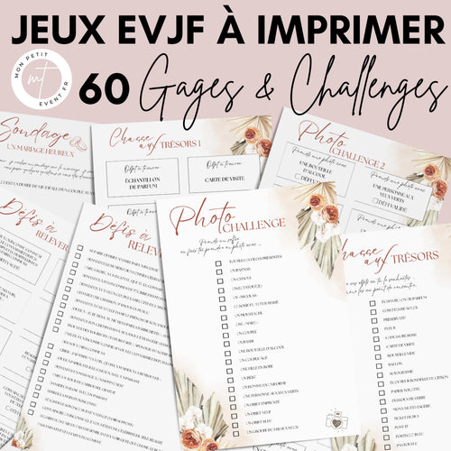 Jeux EVJF en Ville à Imprimer Boho & Terracotta - 60 Gages & Défis