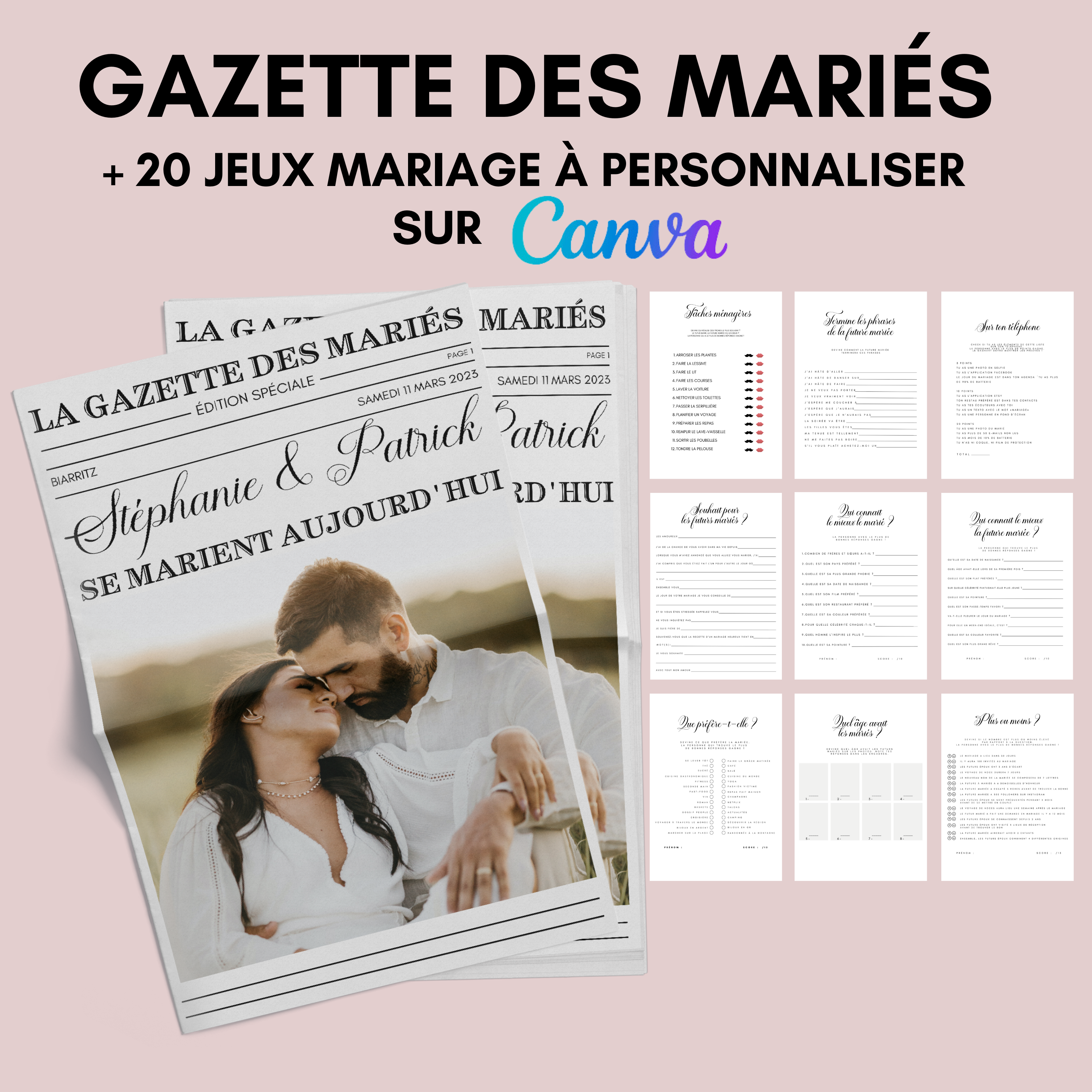Pack Gazette Des Mari s Moderne 20 Jeux Canva Personnaliser PDF Pack Gazette Des Mari s Moderne 20 Jeux Canva Personnaliser PDF