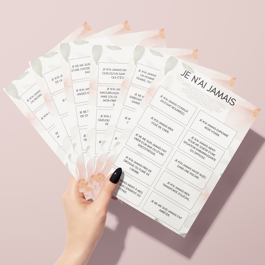 Jeu Je n'ai jamais pour une soirée entre filles EVJF - Jeu Je n'ai jamais questions - Jeu Je n'ai jamais insolite - Jeux de soirée apéro