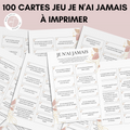 Jeu Je n'ai jamais à imprimer - Rose et Doré Fleuri - 100 Cartes pour adultes PDF