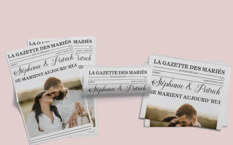 Gazette des mariés personnalisable