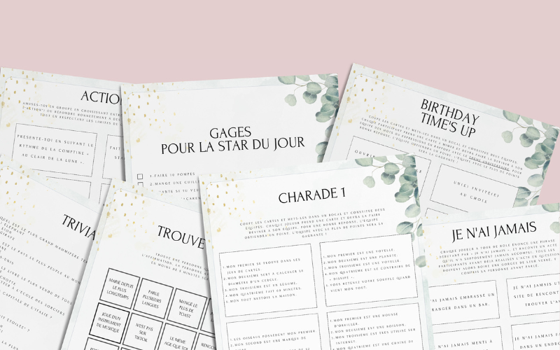 Jeux anniversaire adulte