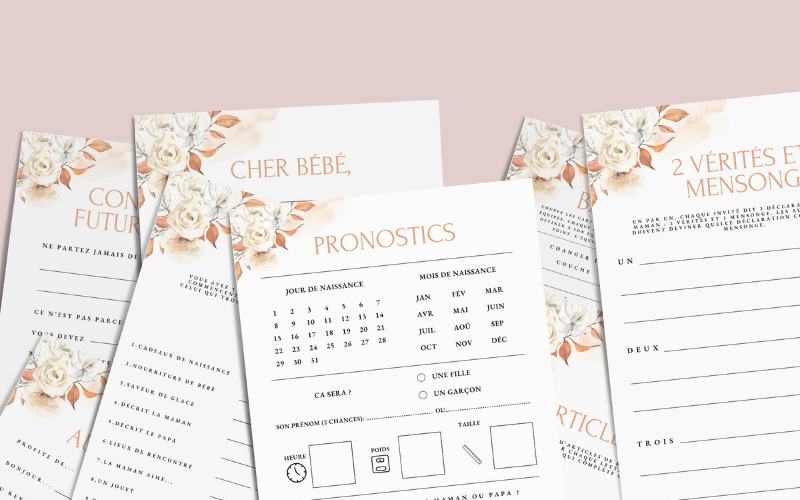 Jeux Baby Shower Personnalisable