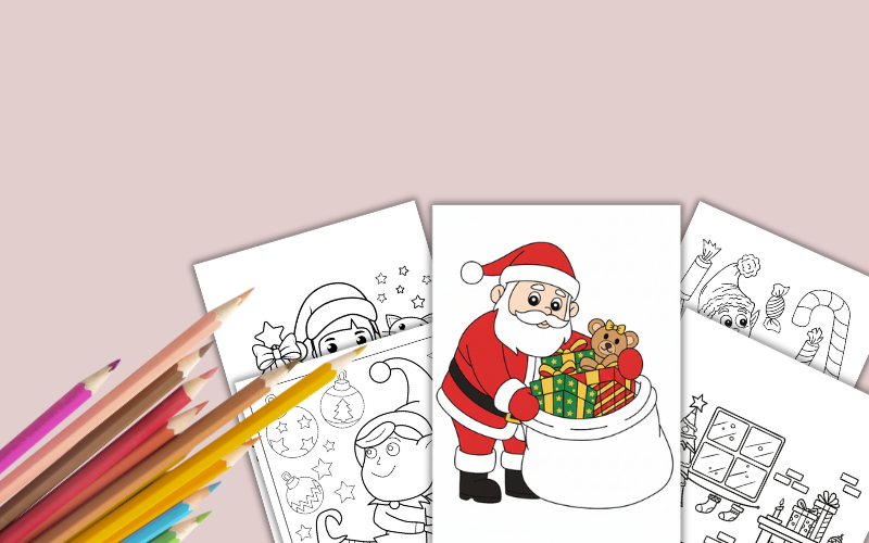 100 Coloriages de Noël pour Enfants – Livre de Coloriage à Imprimer (PDF & JPG) – Activité Créative de Noël