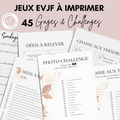 Jeux EVJF en Ville à Imprimer Rose & Gold Fleuri - 45 Gages & Défis