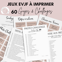 Jeux EVJF en Ville à Imprimer Rose & Blanc - 60 Gages & Défis