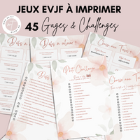 Jeux EVJF en Ville à Imprimer Vert & Rose - 45 Gages & Défis