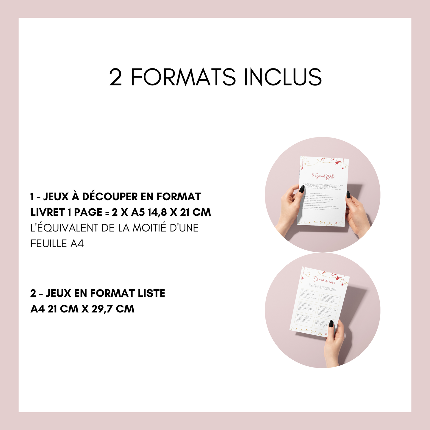 Jeux de Noël en Français à imprimer - Carte de jeux pour Noël - Jeux de Noël animation - Jeux de Noël entre collègues