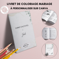 Livret activité enfant mariage à personnaliser Canva - Eucalyptus - Coloriage PDF