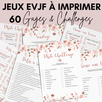 Jeux EVJF en Ville à Imprimer Champêtre Rose - 60 Gages & Défis