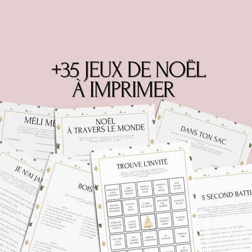 Jeux de Noël à imprimer pour adulte - Or et Vert - 35 Activités PDF