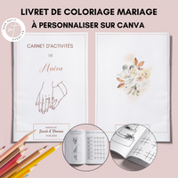Livret activité enfant mariage à personnaliser Canva - Terracotta - Coloriage PDF