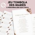 Jeu Tombola des mariés à personnaliser Canva - Mer & Élégance - PDF à imprimer