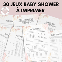 Jeux Baby Shower à Imprimer Rose & Gold - 30 Activités Fête Prénatale