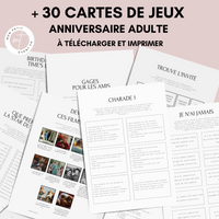 Jeux Anniversaire Adulte Thème Minimal - PDF Imprimable