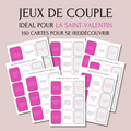 Jeux de Couple à imprimer - Rose - 150 Cartes romantiques PDF
