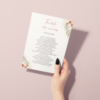 Jeu Tombola des mariés à personnaliser Canva - Terracotta Fleuri - PDF à imprimer