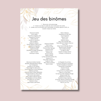 Jeu des binômes à imprimer - Jeu des duos célèbres PDF