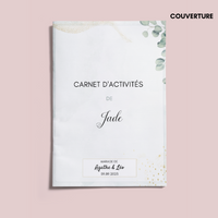 Livret activité enfant mariage à personnaliser Canva - Eucalyptus - Coloriage PDF