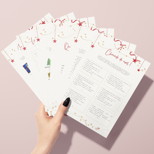 Jeux de Noël en Français à imprimer - Carte de jeux pour Noël - Jeux de Noël animation - Jeux de Noël entre collègues