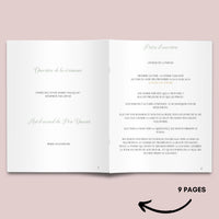 Livret de messe Mariage à personnaliser Canva - Eucalyptus - Modèle PDF