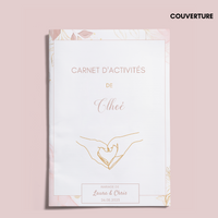 Livret activité enfant mariage à personnaliser Canva - Rose Fleuri - Coloriage PDF