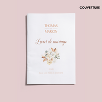 Livret de messe Mariage à personnaliser Canva - Fleuri Terracotta - Modèle PDF