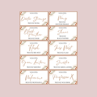 Jeu des binômes à imprimer - Carte jeu des binômes PDF - Jeu des duos célèbres - Jeu des binômes mariage liste