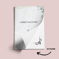 Livret activité enfant mariage à personnaliser Canva - Eucalyptus - Coloriage PDF