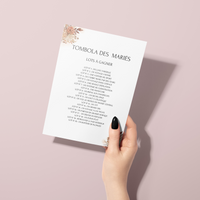 Jeu Tombola des mariés à personnaliser Canva - Terracotta & Boho - PDF à imprimer