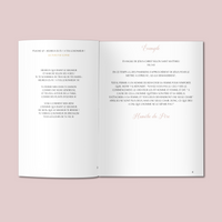 Livret de messe Mariage à personnaliser Canva - Rose Fleuri - Modèle PDF