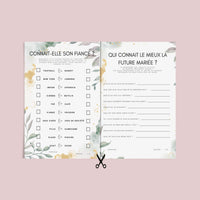Kit EVJF à Imprimer Aquarelle Vert Fleuri - 65 Jeux + Gages à Domicile