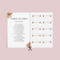 Jeu Tombola des mariés à personnaliser Canva - Terracotta & Boho - PDF à imprimer