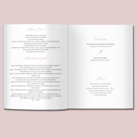 Livret de messe Mariage à personnaliser Canva - Rose Fleuri - Modèle PDF