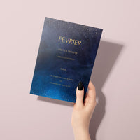Jeu des 12 mois à personnaliser Canva - Bleu Nuit - Activité mariage PDF