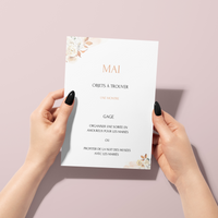 Jeu des 12 mois à personnaliser Canva - Boho Fleuri - Activité mariage PDF