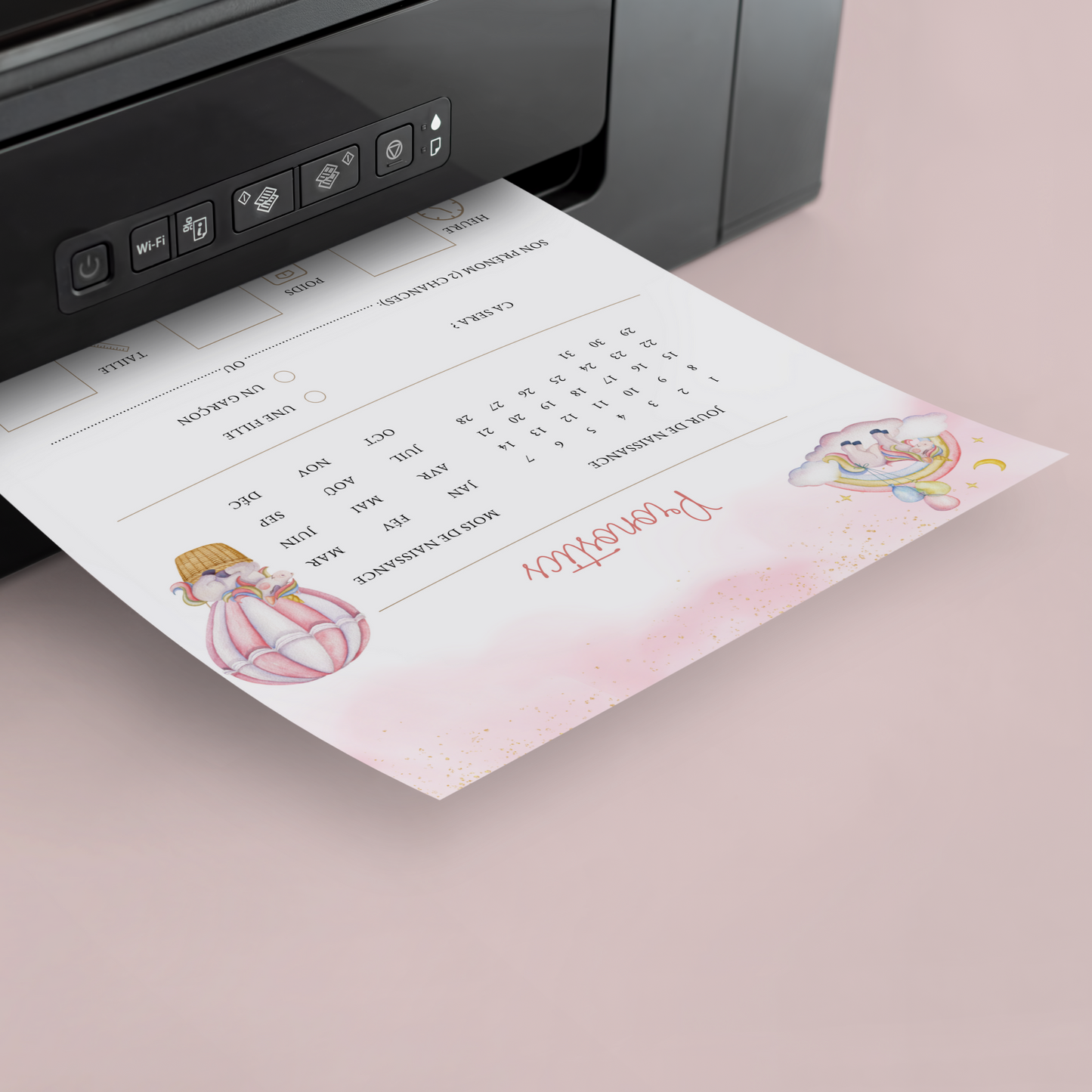 Jeux Baby Shower Thème Licorne à imprimer : Activités en français à télécharger pour une Fête Prénatale inoubliable ! Carte de jeux et Prédiction Bébé