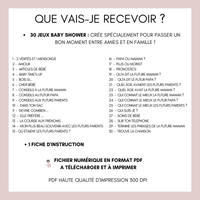 Jeux Baby Shower à Imprimer Rose & Gold - 30 Activités Fête Prénatale