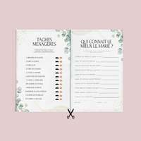 Jeux de mariage à personnaliser Canva - Eucalyptus - 25 cartes PDF à imprimer