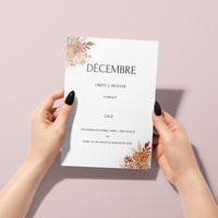 Jeu des 12 mois à personnaliser Canva - Terracotta Fleuri - Activité mariage PDF