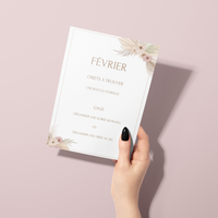Jeu des 12 mois à personnaliser Canva - Boho Fleuri Élégant - Activité mariage PDF