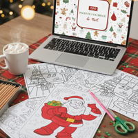 Pack Géant 100 Coloriages de Noël à Imprimer - Téléchargement Instantané PDF