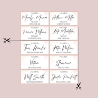 Jeu des binômes à imprimer - Carte jeu des binômes PDF - Jeu des duos célèbres - Jeu des binômes mariage liste