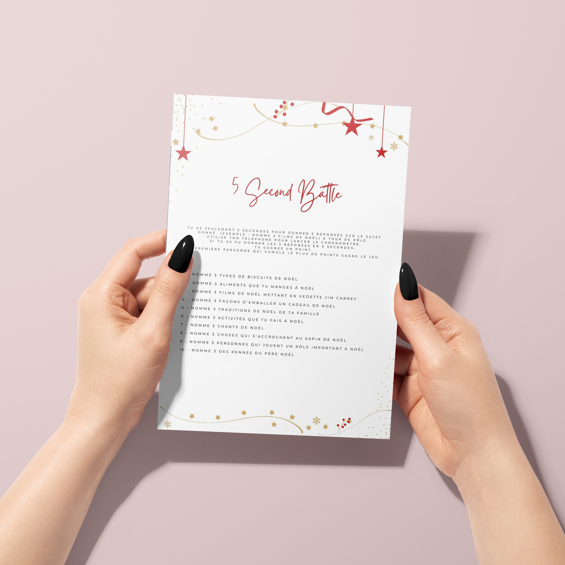 Jeux de Noël en Français à imprimer - Carte de jeux pour Noël - Jeux de Noël animation - Jeux de Noël entre collègues