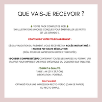Pack Géant 100 Coloriages de Noël à Imprimer - Téléchargement Instantané PDF