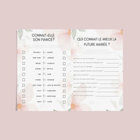 Kit EVJF à Imprimer Aquarelle Rose & Vert Fleuri - 65 Jeux + Gages à Domicile